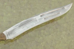 Isle Of Flames Khuki Bat With Feather Damascus, African Blackwood, And Bronze -Optimal Knives Store 108309 7 x