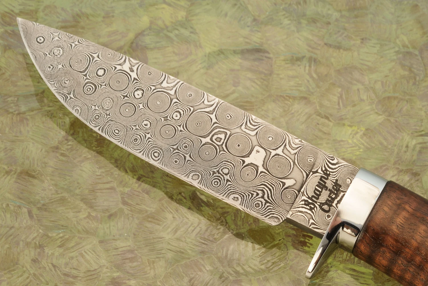 Raindrop Damascus Hunter With Koa 2 Raindrop Damascus Hunter With Koa - Image 2