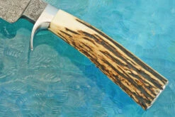 Damascus Hunter/Utility With Stag -Optimal Knives Store 108323 4 x