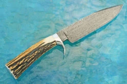 Damascus Hunter/Utility With Stag -Optimal Knives Store 108323 8 x
