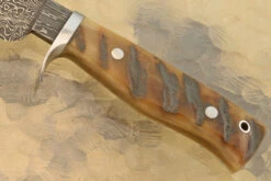 Damascus Field Knife With Sheep Horn 11 Damascus Field Knife With Sheep Horn -Optimal Knives Store 108326 4 x