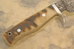 Damascus Field Knife With Sheep Horn 13 Damascus Field Knife With Sheep Horn -Optimal Knives Store 108326 6 x