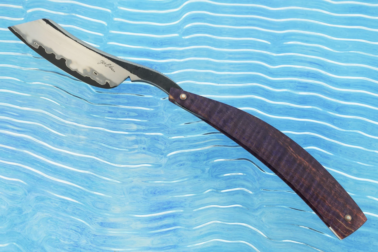 Custom San Mai Straight Razor (8/8") With Curly Maple 4 Custom San Mai Straight Razor (8/8") With Curly Maple - Image 4