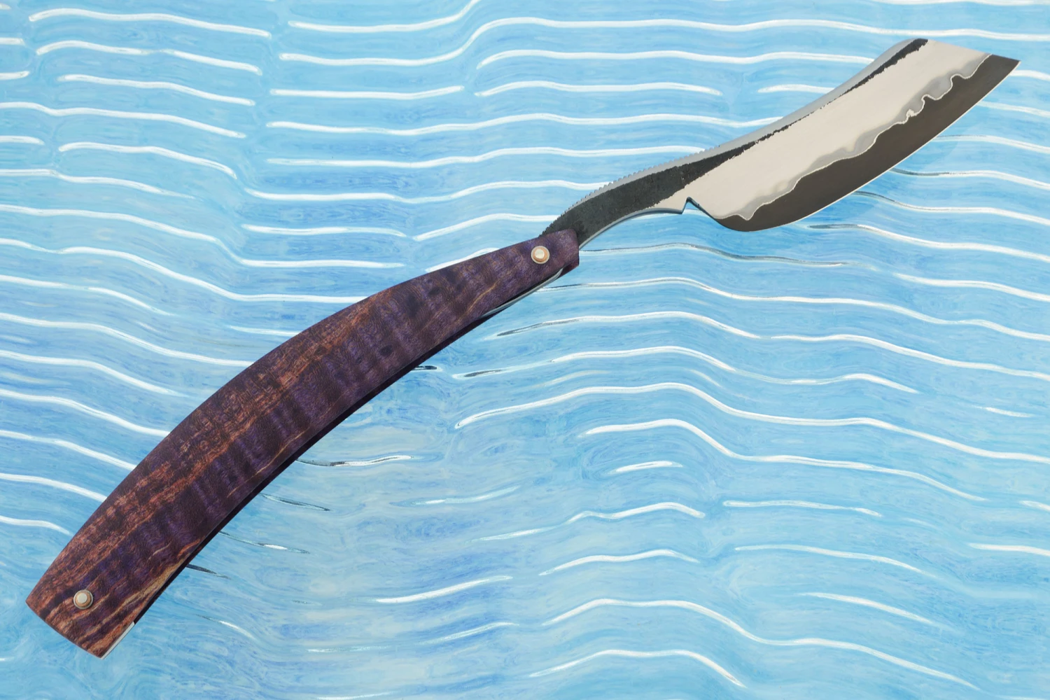 Custom San Mai Straight Razor (8/8") With Curly Maple 6 Custom San Mai Straight Razor (8/8") With Curly Maple - Image 6