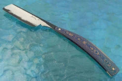 Custom San Mai Straight Razor (15/16") With Snakeskin Sycamore -Optimal Knives Store 108356 4 x