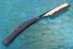 Custom San Mai Straight Razor (15/16") With Snakeskin Sycamore -Optimal Knives Store 108356 6 x