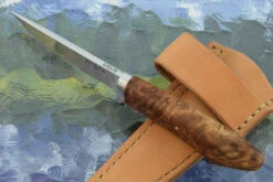 Drop Point Hunter With Bigleaf Maple Burl -Optimal Knives Store 108381 4 x
