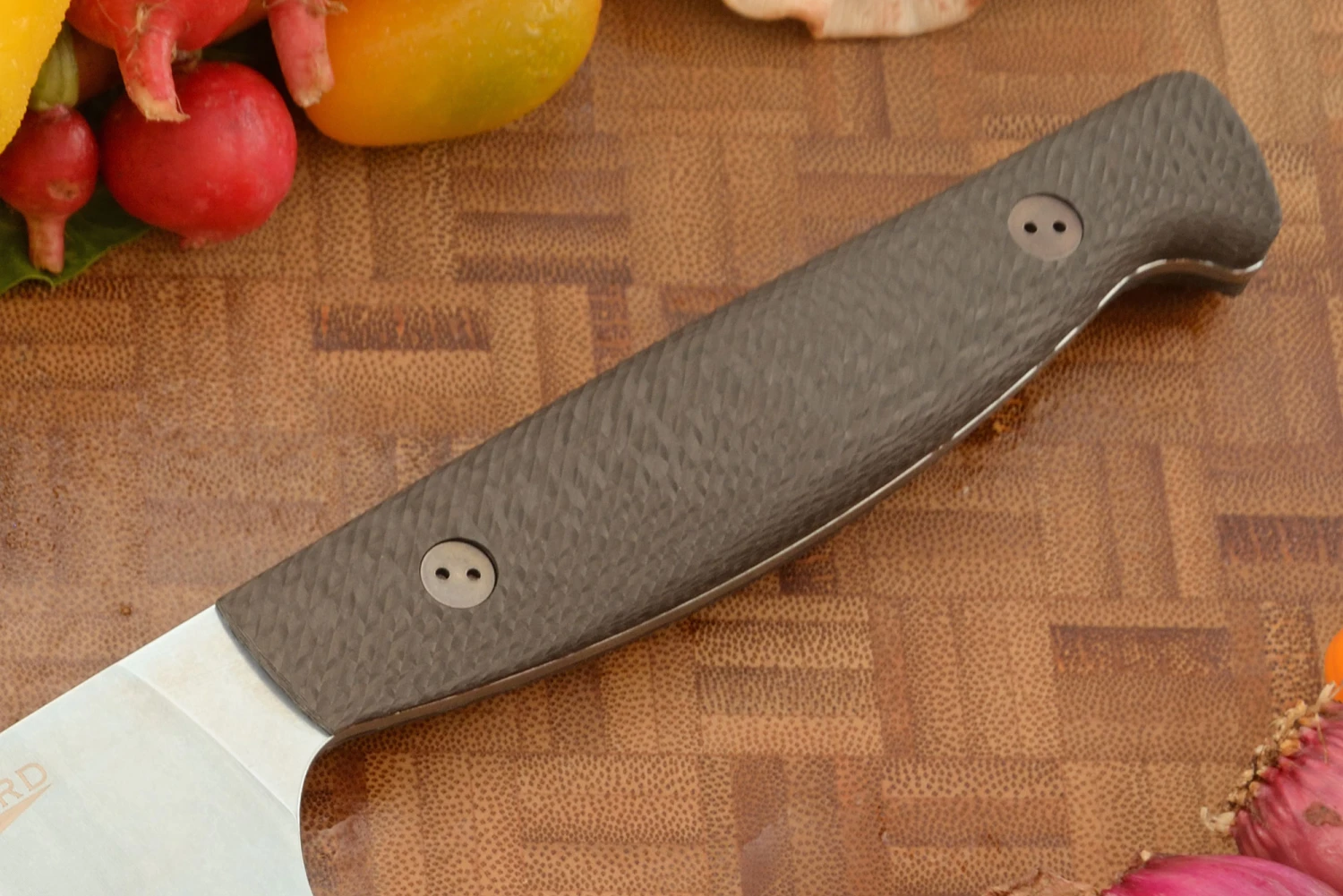 Chef's Knife With Microtextured Carbon Fiber (7-3/4 In.) - Blue PVD AEB-L 2 Chef's Knife With Microtextured Carbon Fiber (7-3/4 In.) - Blue PVD AEB-L - Image 2