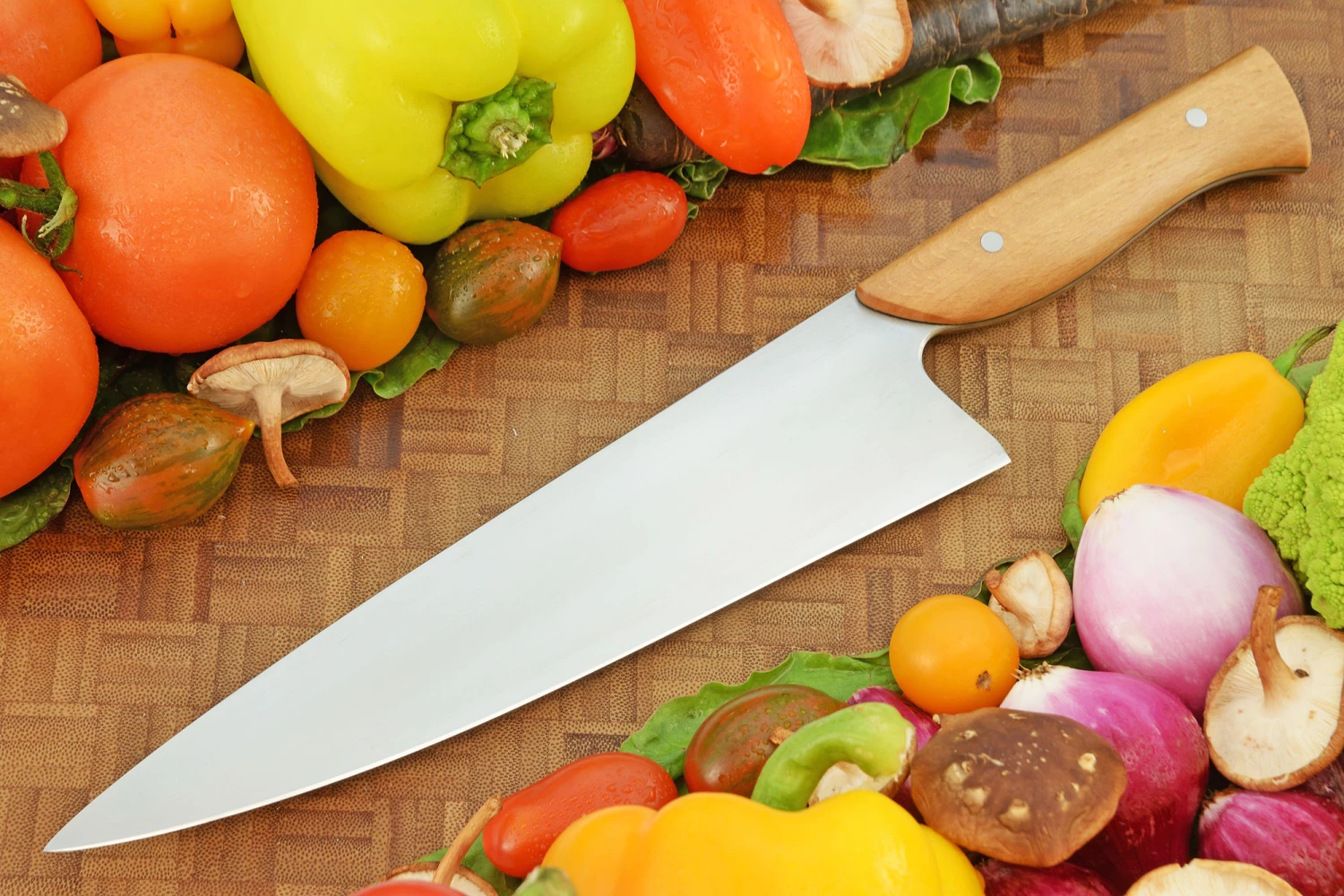 Chef's Knife With Oak (8-1/2 In.) - 52100 Carbon Steel 5 Chef's Knife With Oak (8-1/2 In.) - 52100 Carbon Steel - Image 5