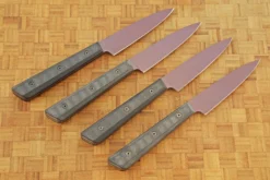 Steak Knives (Set Of 4) With Black G-10 - Burgundy -Optimal Knives Store 108474 5 x