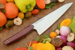 Chef's Knife (8 In.) With Purple Richlite - AEB-L -Optimal Knives Store 108484 5 x