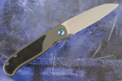 Atlas SFL Framelock Front Flipper With Blue Dark Matter FatCarbon Inlay - Elmax - LEFT HANDED