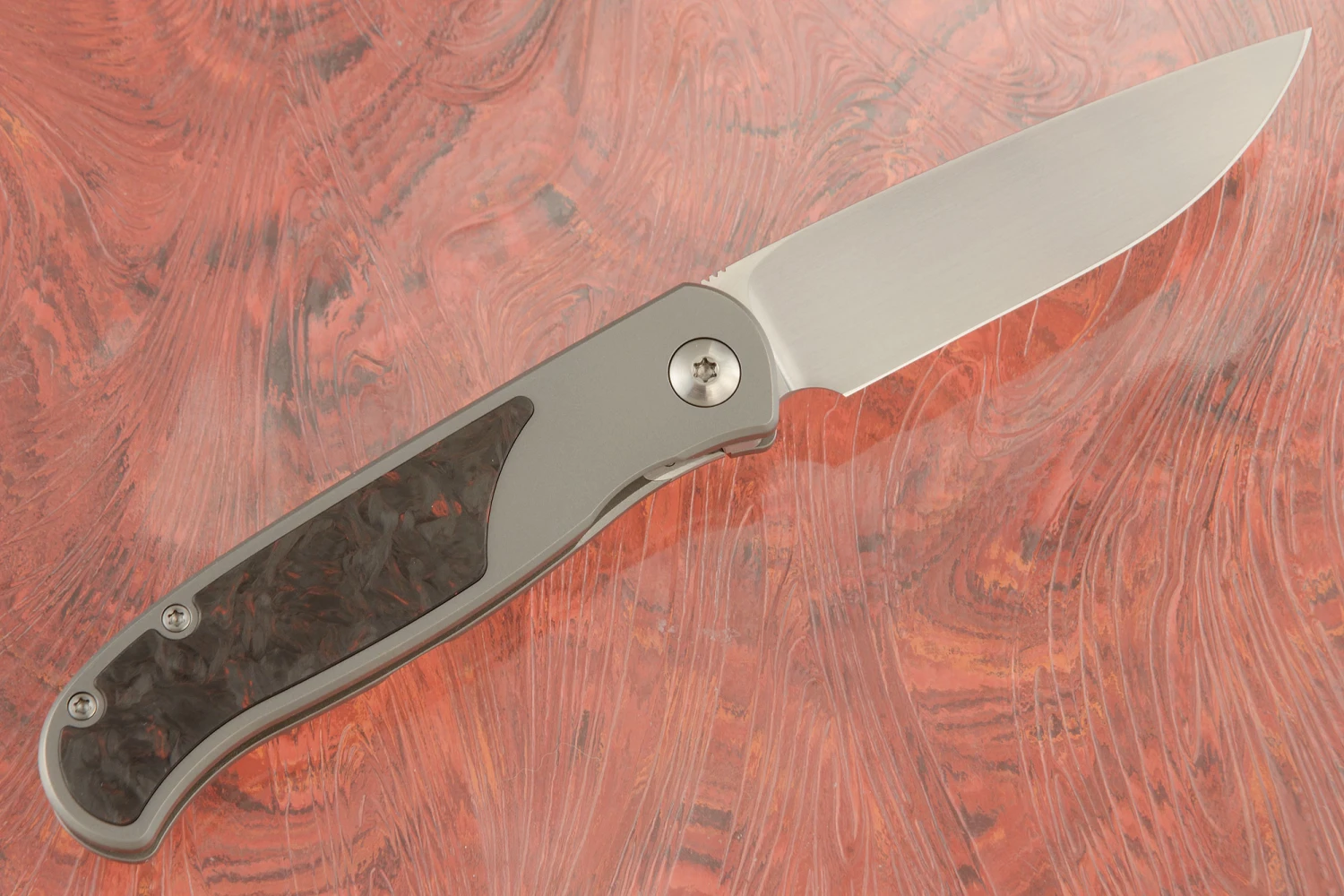 Atlas SFL Framelock Front Flipper With Red Dark Matter FatCarbon Inlay - Elmax - LEFT HANDED 1 Atlas SFL Framelock Front Flipper With Red Dark Matter FatCarbon Inlay - Elmax - LEFT HANDED