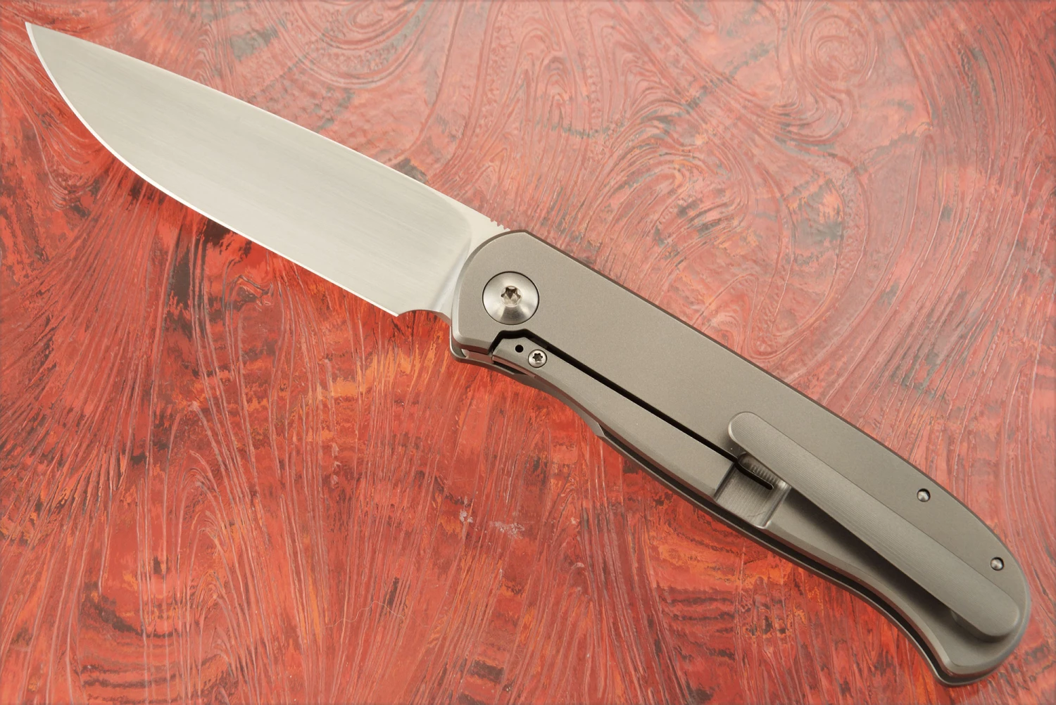 Atlas SFL Framelock Front Flipper With Red Dark Matter FatCarbon Inlay - Elmax - LEFT HANDED 5 Atlas SFL Framelock Front Flipper With Red Dark Matter FatCarbon Inlay - Elmax - LEFT HANDED - Image 5