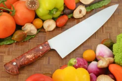 Chef's Knife (8-3/4 In.) With Red Maple Burl -Optimal Knives Store 108520 5 x