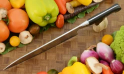 Chef's Knife (Gyuto) With African Blackwood (8.4") - SG2 Stainless San Mai -Optimal Knives Store 108522 4 x