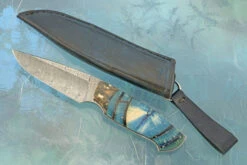 Damascus Swedish Hunter With Mammoth Ivory