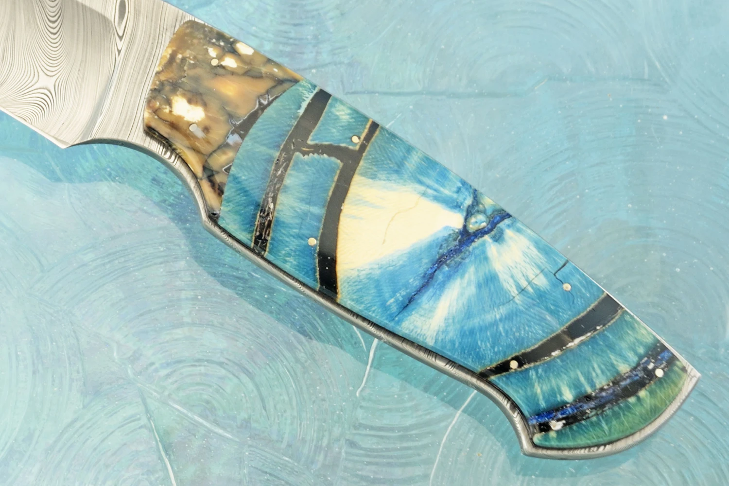 Damascus Swedish Hunter With Mammoth Ivory 4 Damascus Swedish Hunter With Mammoth Ivory - Image 4