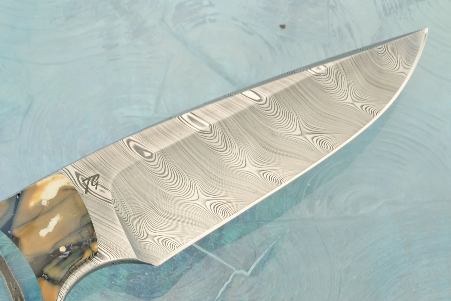 Damascus Swedish Hunter With Mammoth Ivory 7 Damascus Swedish Hunter With Mammoth Ivory - Image 7