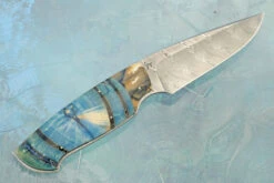 Damascus Swedish Hunter With Mammoth Ivory 15 Damascus Swedish Hunter With Mammoth Ivory -Optimal Knives Store 108534 8 x