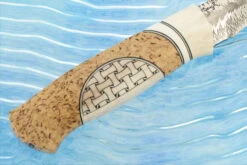 Swedish Utility With Feather Damascus, Engraved Reindeer Antler, And Birch -Optimal Knives Store 108538 4 x