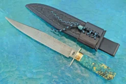 Damascus Bowie With Maple Burl(Best Nove Fighting Knife, Durban Easter Knife Show)