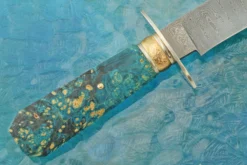Damascus Bowie With Maple Burl(Best Nove Fighting Knife, Durban Easter Knife Show) -Optimal Knives Store 108550 6 x
