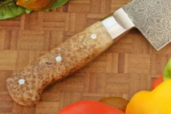 Mosaic Damascus Chef's Knife (9 In.) With Black Ash Burl -Optimal Knives Store 108566 5 x