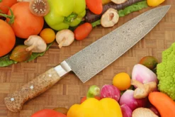 Mosaic Damascus Chef's Knife (9 In.) With Black Ash Burl -Optimal Knives Store 108566 7 x