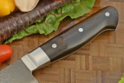 Tsuchime San Mai Chef's Knife (8-1/2 In.) With Wrought Iron And African Blackwood -Optimal Knives Store 108568 3 x