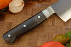 Tsuchime San Mai Chef's Knife (8-1/2 In.) With Wrought Iron And African Blackwood -Optimal Knives Store 108568 5 x