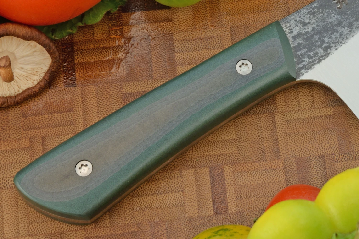 Chef's Knife With Vintage Emerald Micarta (6-1/2 In) 2 Chef's Knife With Vintage Emerald Micarta (6-1/2 In) - Image 2