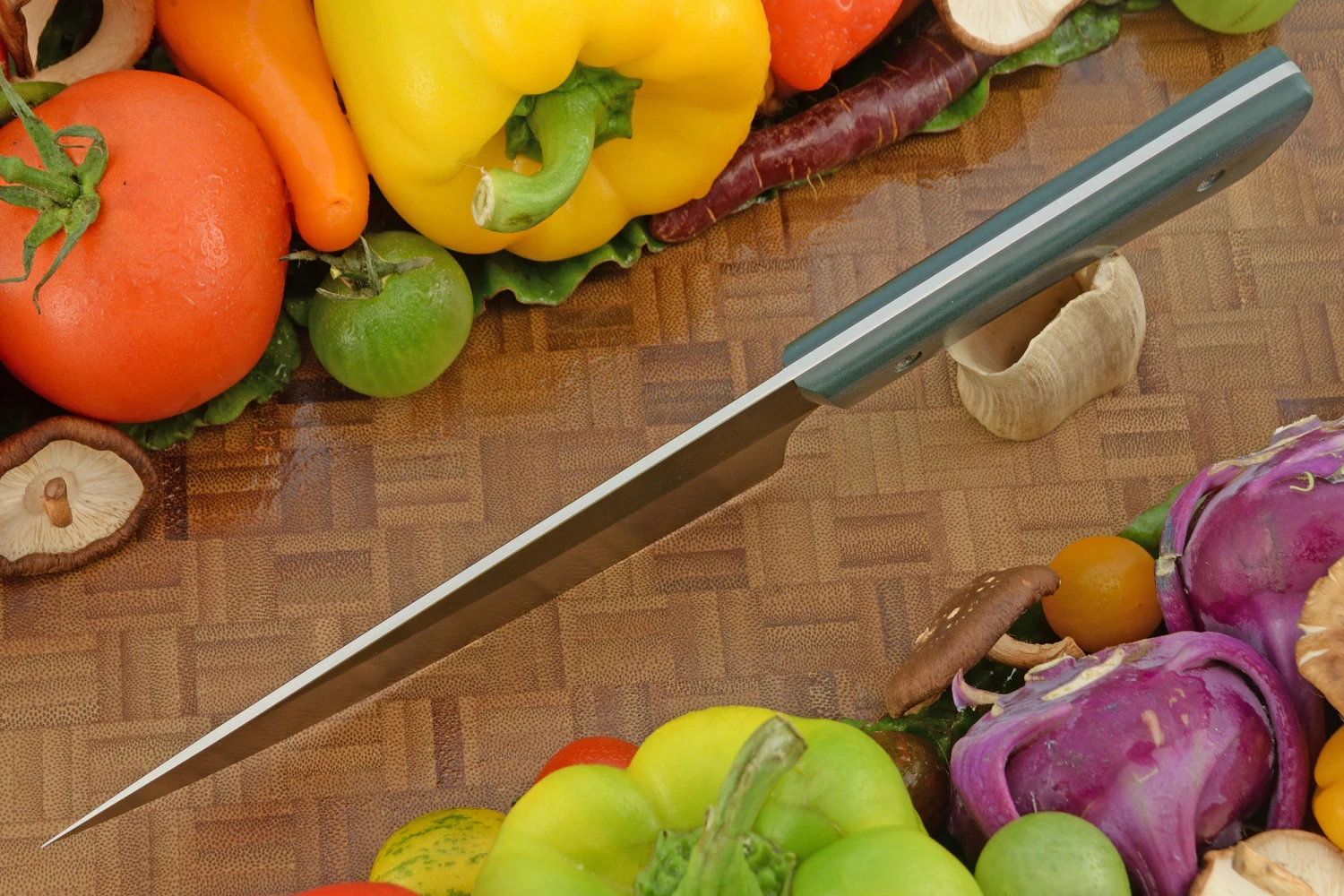 Chef's Knife With Vintage Emerald Micarta (6-1/2 In) 3 Chef's Knife With Vintage Emerald Micarta (6-1/2 In) - Image 3