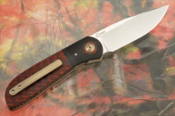 Breeze Front Flipper With Red/Black Carbon Fiber (IKBS) - M390 -Optimal Knives Store 108594 5 x
