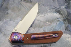 Mula Front Flipper With Natural Micarta And Timascus - CPM-154 -Optimal Knives Store 108604 4 x