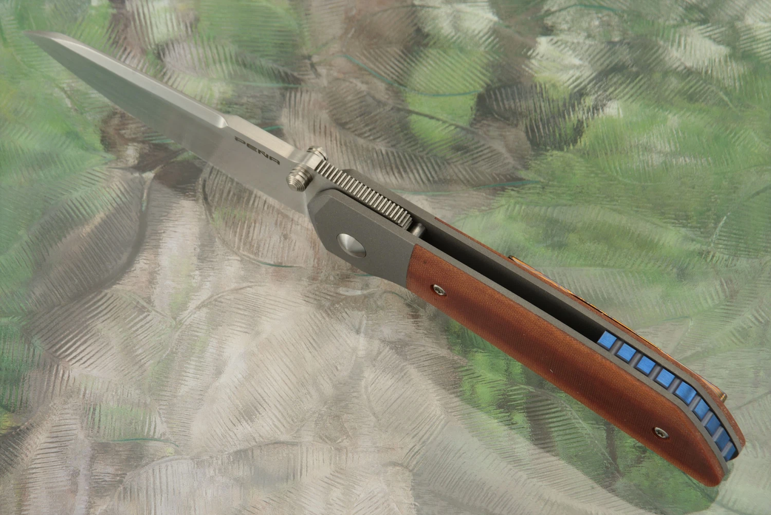 Mula Bolsterlock Front Flipper With Natural Micarta - CPM-154 3 Mula Bolsterlock Front Flipper With Natural Micarta - CPM-154 - Image 3