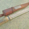 Multi-bar Damascus Swedish Bowie With Mammoth Ivory