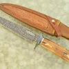 Mosaic Damascus Camp Knife With Walrus Ivory
