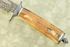 Mosaic Damascus Camp Knife With Walrus Ivory 11 Mosaic Damascus Camp Knife With Walrus Ivory -Optimal Knives Store 108635 4 x