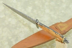 Mosaic Damascus Camp Knife With Walrus Ivory 12 Mosaic Damascus Camp Knife With Walrus Ivory -Optimal Knives Store 108635 5 x