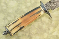 Mosaic Damascus Camp Knife With Walrus Ivory 13 Mosaic Damascus Camp Knife With Walrus Ivory -Optimal Knives Store 108635 6 x
