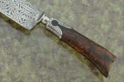 Mosaic Damascus Keyhole Gaucho Knife With River Red Gum -Optimal Knives Store 108637 4 x