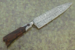 Mosaic Damascus Keyhole Gaucho Knife With River Red Gum -Optimal Knives Store 108637 8 x