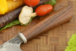 Damascus San Mai Chef's Knife - Kiritsuke Gyuto - With Ringed Gidgee (8-3/4 In.) -Optimal Knives Store 108638 5 x