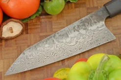 Damascus Chef's Knife - Bunka (7 In.) With Elm Burl And Bog Oak -Optimal Knives Store 108641 6 x