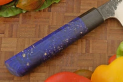 San Mai Chef's Knife - Gyuto - With Blue Maple Burl And Bog Oak (8-1/2 In.) -Optimal Knives Store 108643 5 x