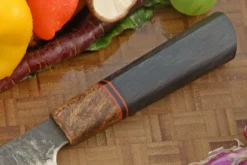 San Mai Gyuto (7 In.) With Bog Oak And Black Ash Burl -Optimal Knives Store 108647 5 x