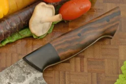 Damascus Chef's Knife With Chestnut And G-10 (9 In.) -Optimal Knives Store 108648 5 x