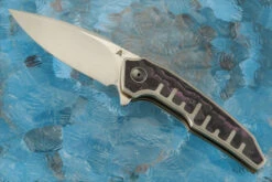 A6 Skyline Middi Framelock Interframe Flipper With Titanium And Purple Haze FatCarbon (Ceramic IKBS) - M390