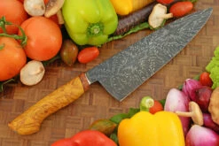 Explosion Damascus Chef's Knife (8-1/2 In.) With Amboyna Burl -Optimal Knives Store 108671 7 x